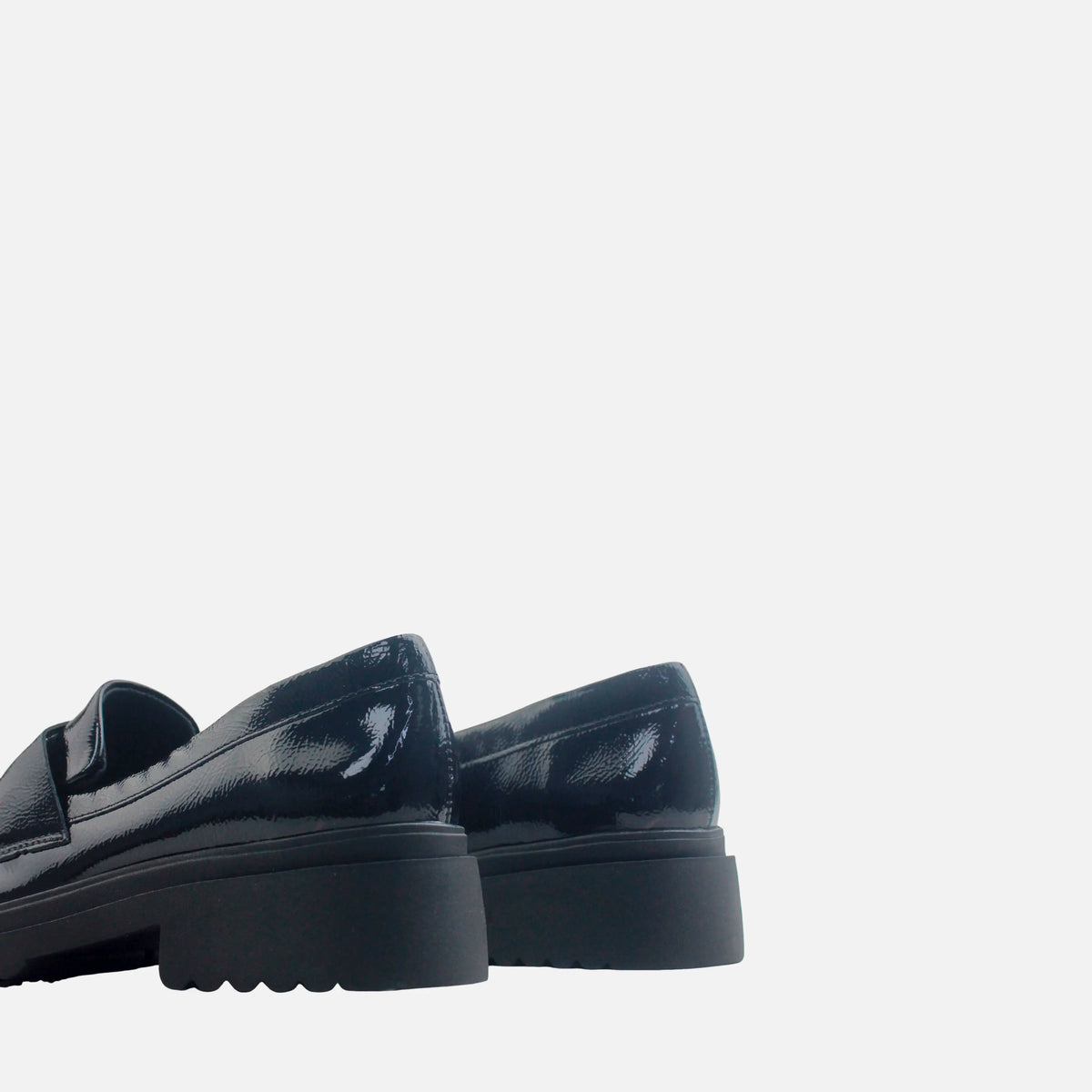 Mocasin plataforma orla de sintético para mujer - Negro