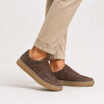 Tenis bastian de cuero para hombre - Café