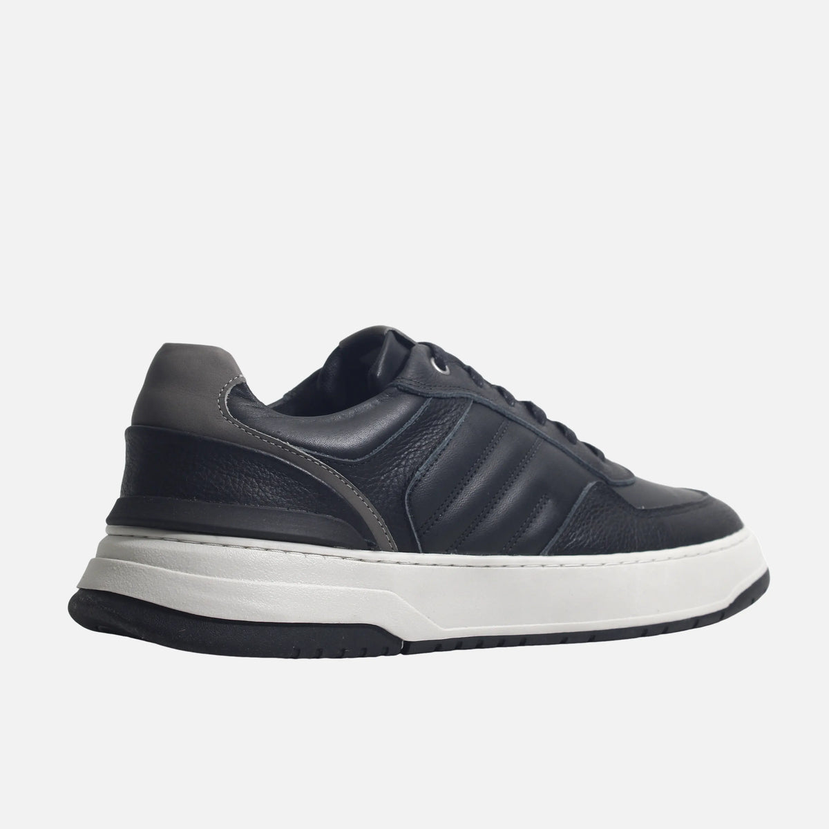 Tenis ivar de cuero para hombre - Negro