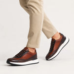 Tenis hadriel de cuero para hombre - Café