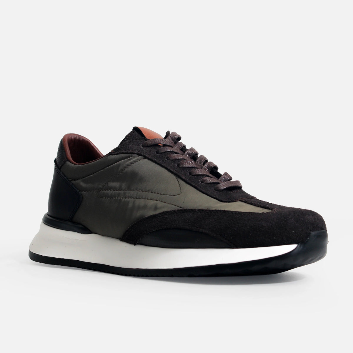 Tenis ismael de cuero para hombre - Verde