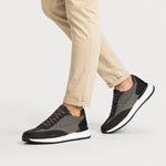 Tenis ismael de cuero para hombre - Verde