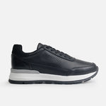 Tenis leo de cuero para hombre - Negro