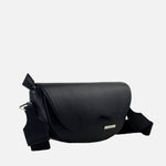 Bolso manos libres azucena    de cuero para mujer - Negro