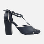 Tacones valery de cuero para mujer - Negro