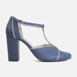 Tacones valery de cuero para mujer - Azul