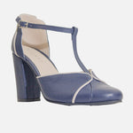 Tacones valery de cuero para mujer - Azul