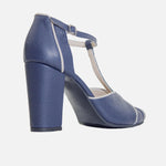 Tacones valery de cuero para mujer - Azul