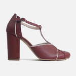 Tacones valery de cuero para mujer - Vino