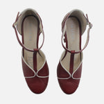 Tacones valery de cuero para mujer - Vino