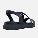 Sandalia flatform begonia   de cuero para mujer - Negro