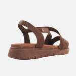 Sandalia flatform begonia   de cuero para mujer - Miel