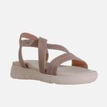 Sandalia flatform begonia   de cuero para mujer - Taupe