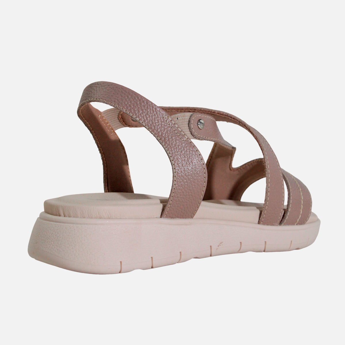 Sandalia flatform begonia   de cuero para mujer - Taupe