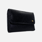 Billetera isela de cuero para mujer - Negro