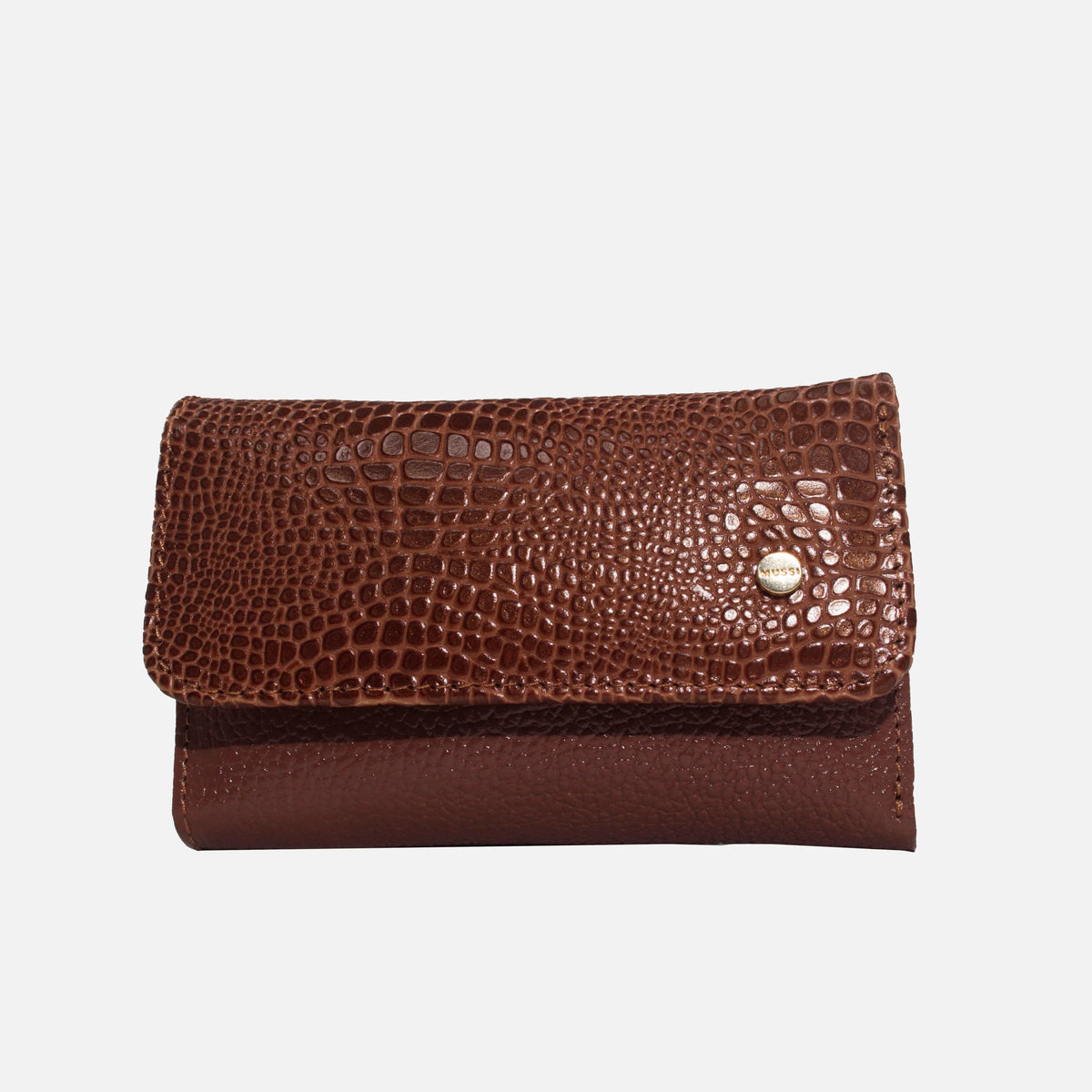 Billetera isela de cuero para mujer - Miel