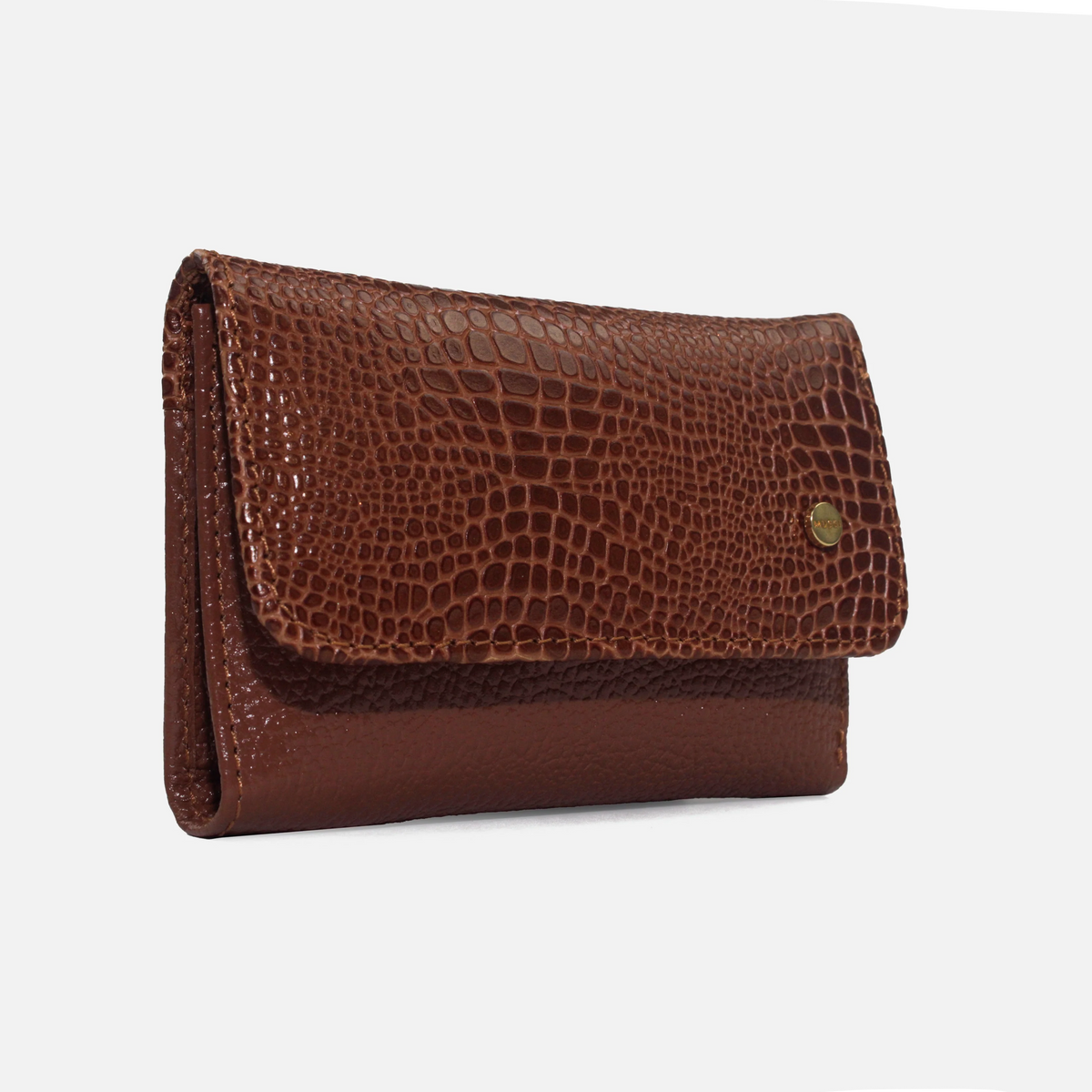 Billetera isela de cuero para mujer - Miel