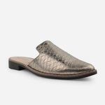 Zueco plano rosa de sintético para mujer - Bronce