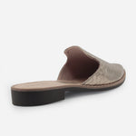 Zueco plano rosa de sintético para mujer - Bronce