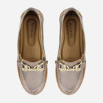 Mocasin plataforma uhin de cuero para mujer - Bronce