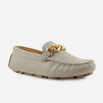 Mocasin plano bettie de cuero para mujer - Arena