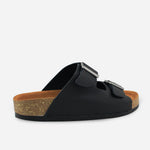 Sandalia plana mark de cuero para hombre - Negro