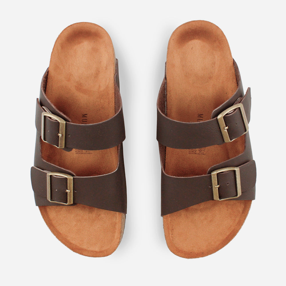 Sandalia plana mark de cuero para hombre - Arena
