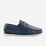 Mocasin plano simon de cuero para hombre - Azul