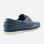 Mocasin plano simon de cuero para hombre - Azul