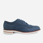 Tenis Oxfords bael de cuero carnaza para hombre - Azul