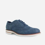 Tenis Oxfords bael de cuero carnaza para hombre - Azul