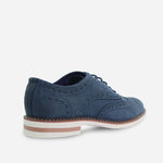 Tenis Oxfords bael de cuero carnaza para hombre - Azul