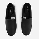 Mocasin plano august de cuero para hombre - Negro