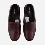 Mocasin plano golondrina de cuero para hombre - Brandy