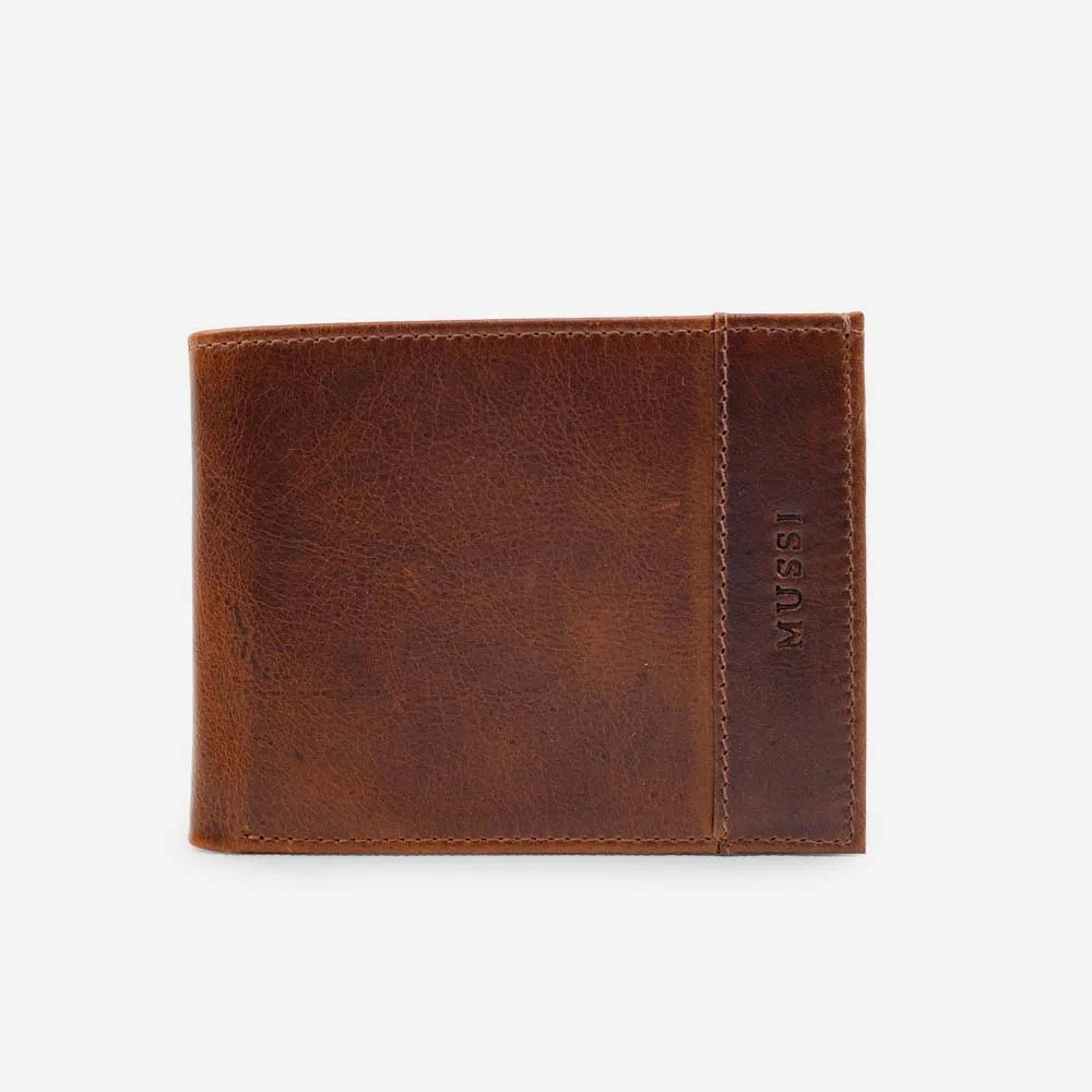 Billetera euria de cuero para hombre - Miel