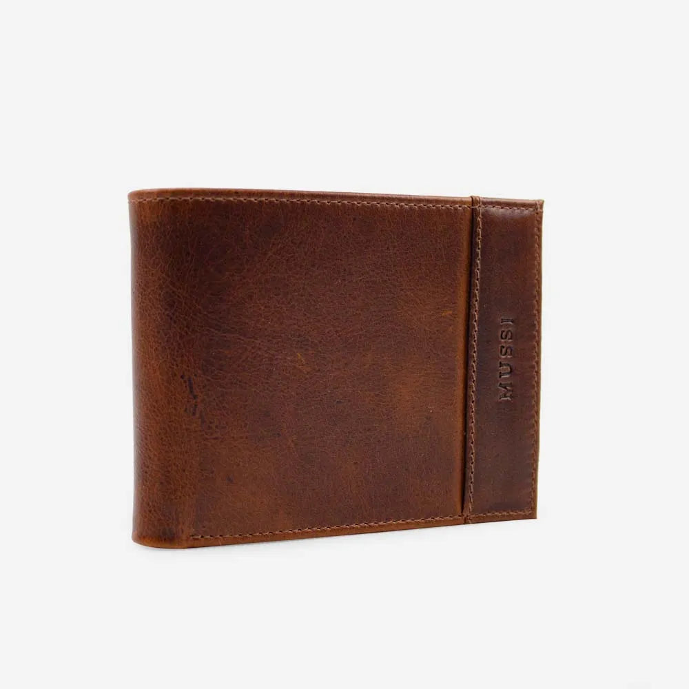 Billetera euria de cuero para hombre - Miel
