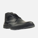 Botin plano joshua de cuero para hombre - Negro