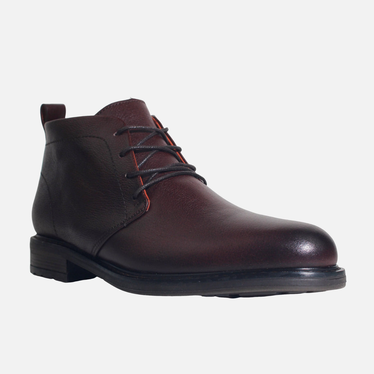 Botin plano davide de cuero para hombre - Brandy