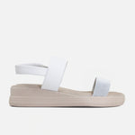 Sandalia flatform charo de cuero para mujer - Blanco