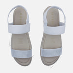 Sandalia flatform charo de cuero para mujer - Blanco