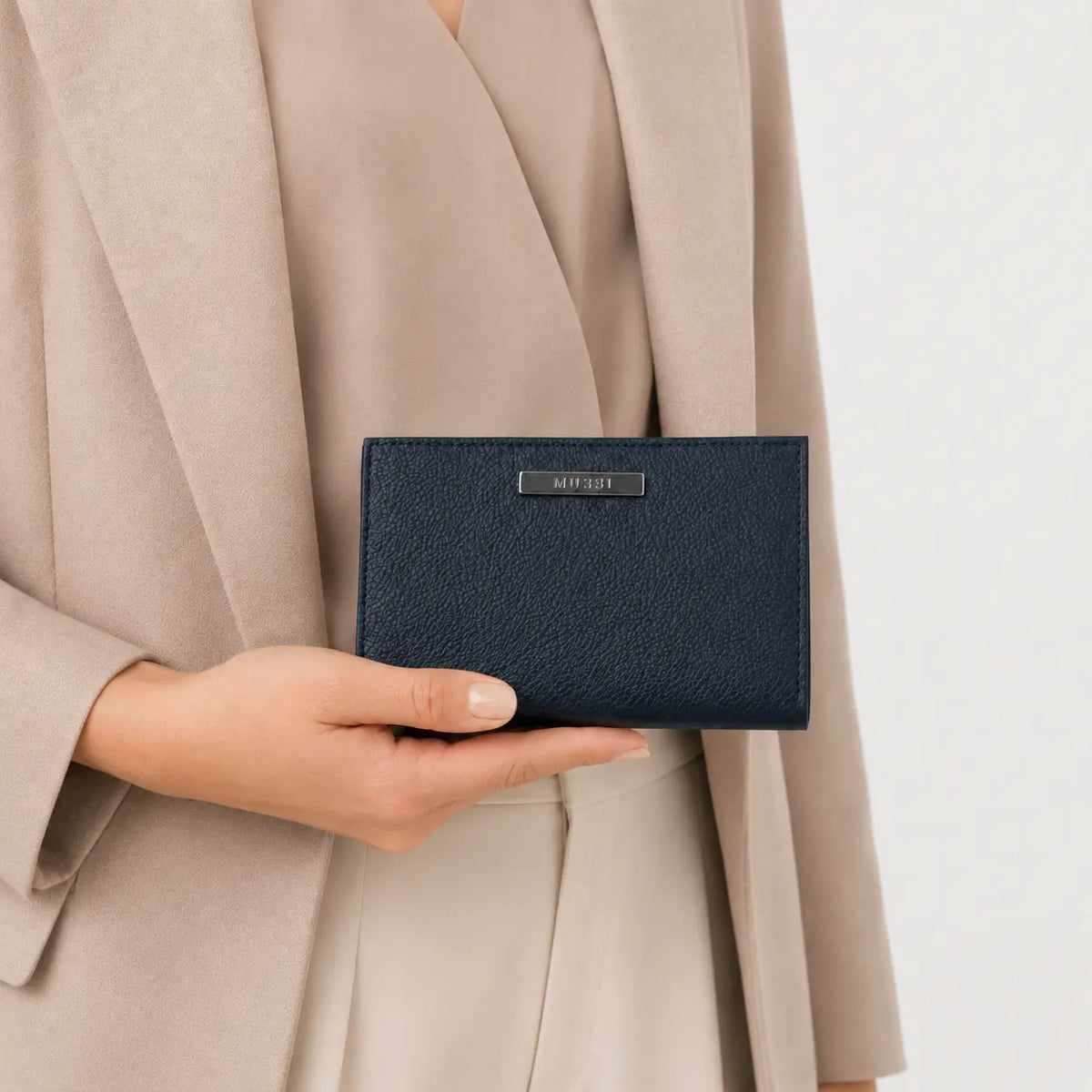 Billetera nev de cuero para mujer - Azul