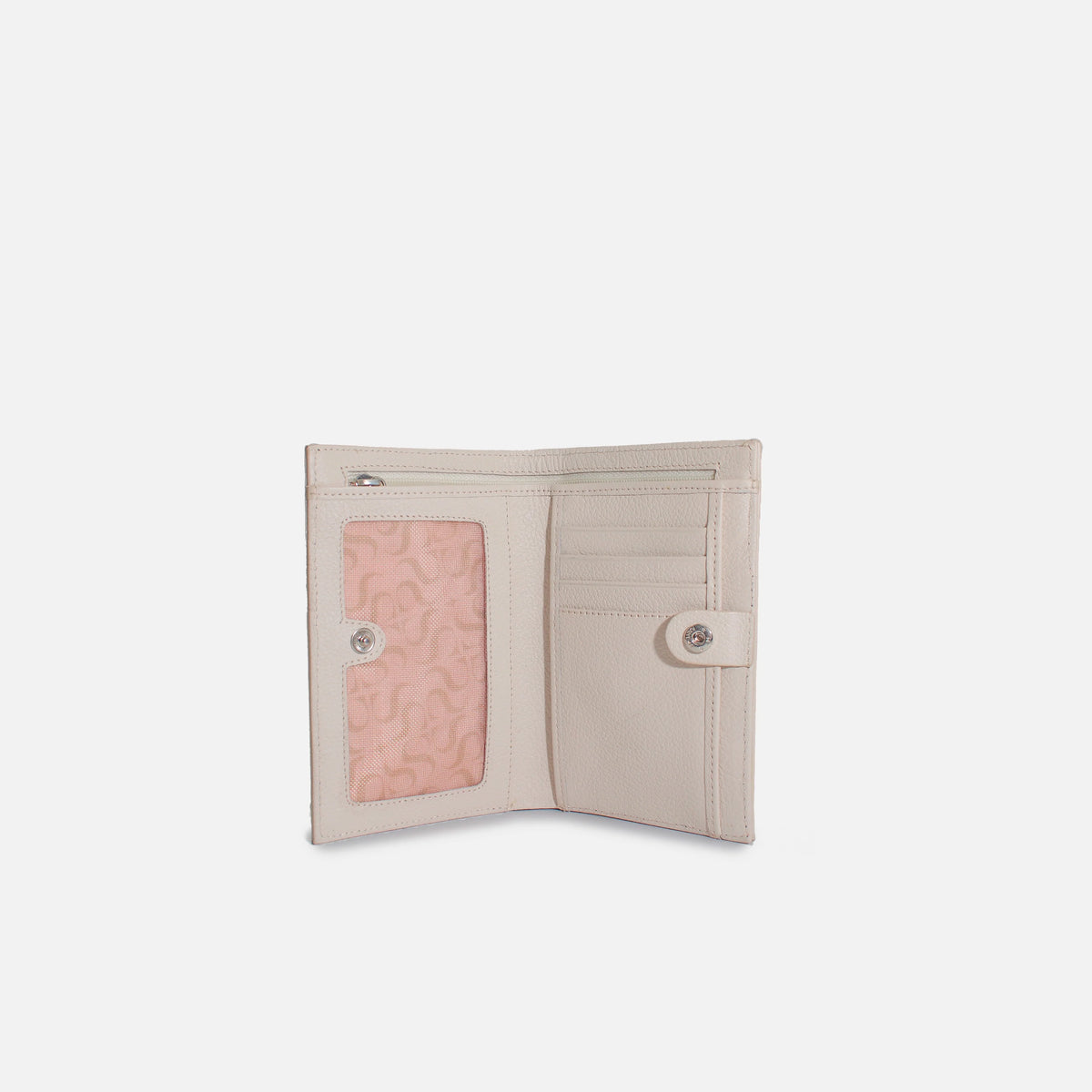 Billetera nev de cuero para mujer- Hueso