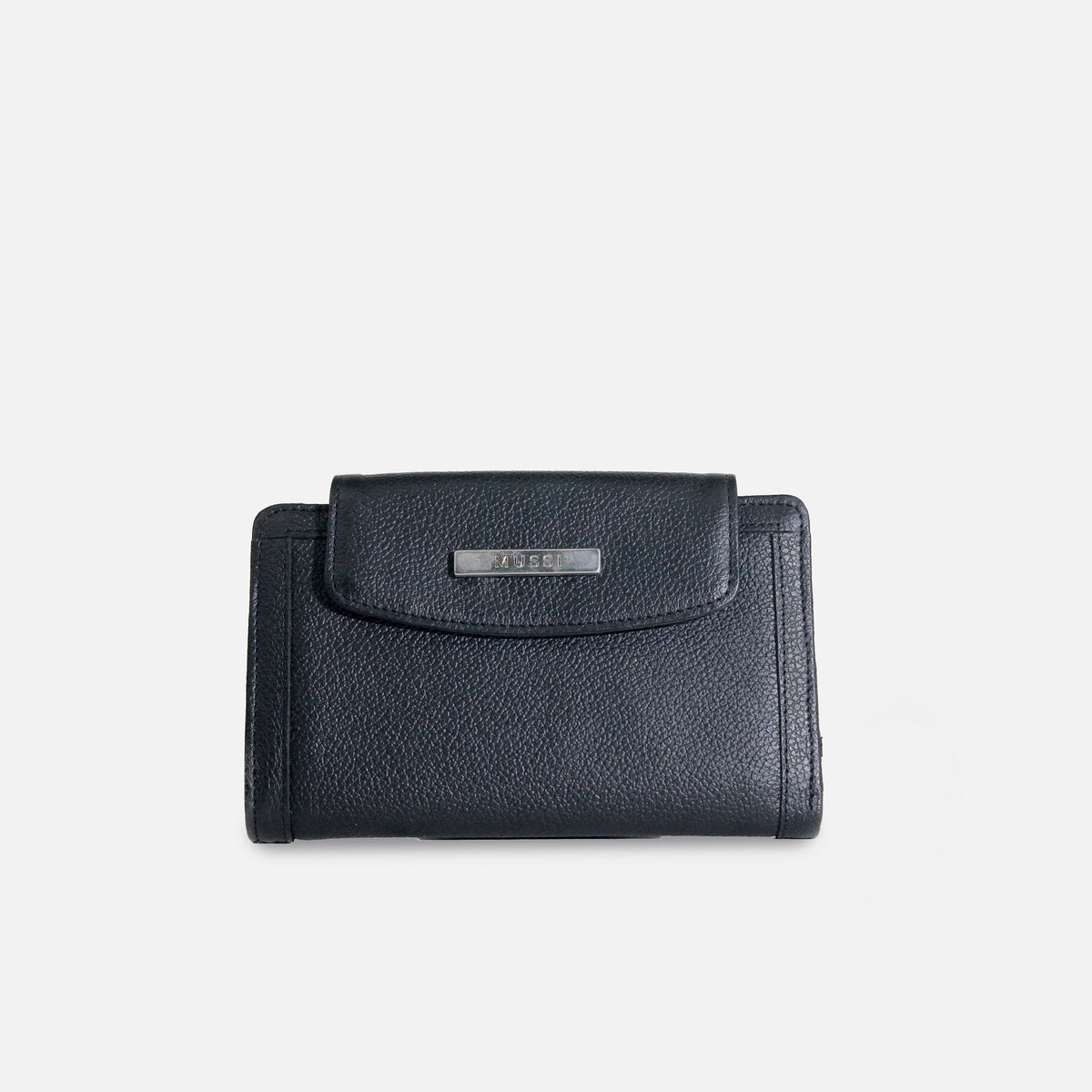 Billetera bianca de cuero para mujer - Negro