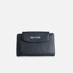 Billetera bianca de cuero para mujer - Negro