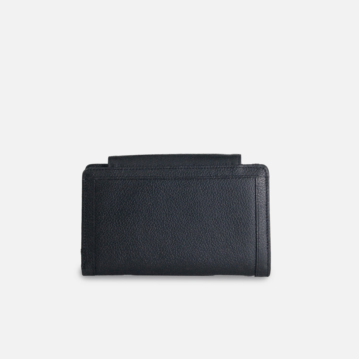 Billetera bianca de cuero para mujer - Negro