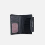 Billetera bianca de cuero para mujer - Negro