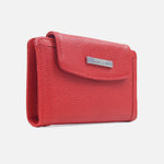 Billetera bianca de cuero para mujer - Rojo