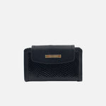 Billetera bianca de cuero para mujer - Negro