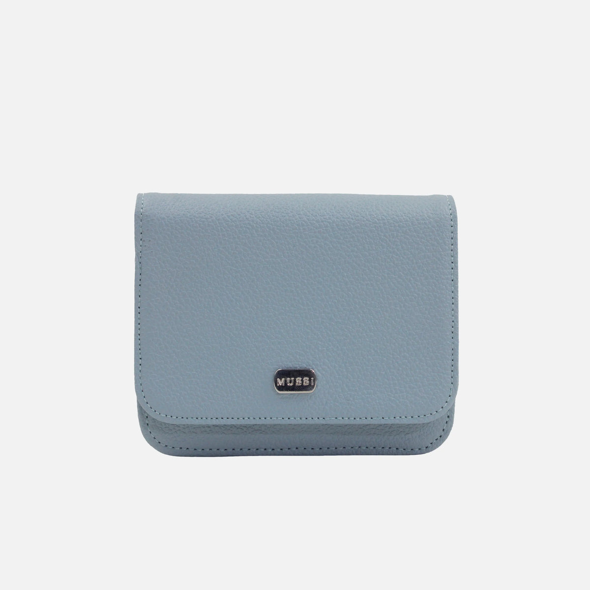 Billetera sira de cuero para mujer - Celeste