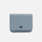 Billetera sira de cuero para mujer - Celeste